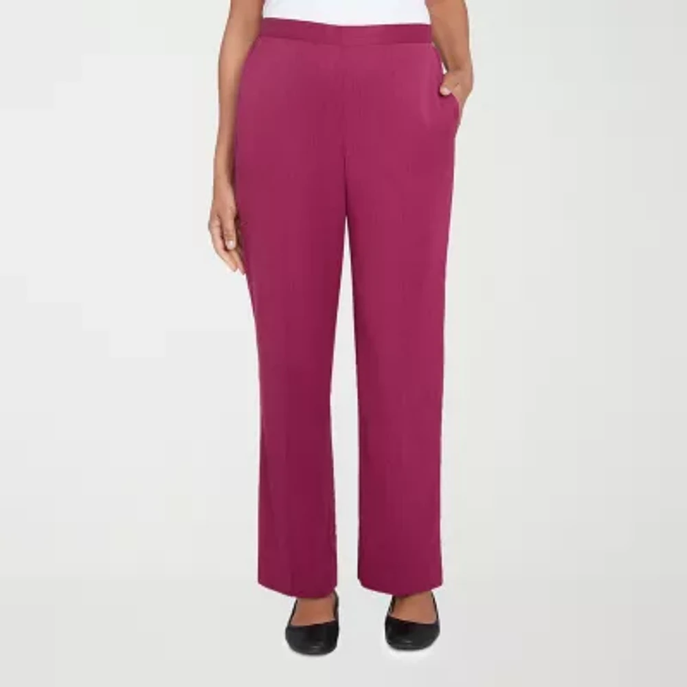 Alfred Dunner Wine Country Womens Straight Pull-On Pants