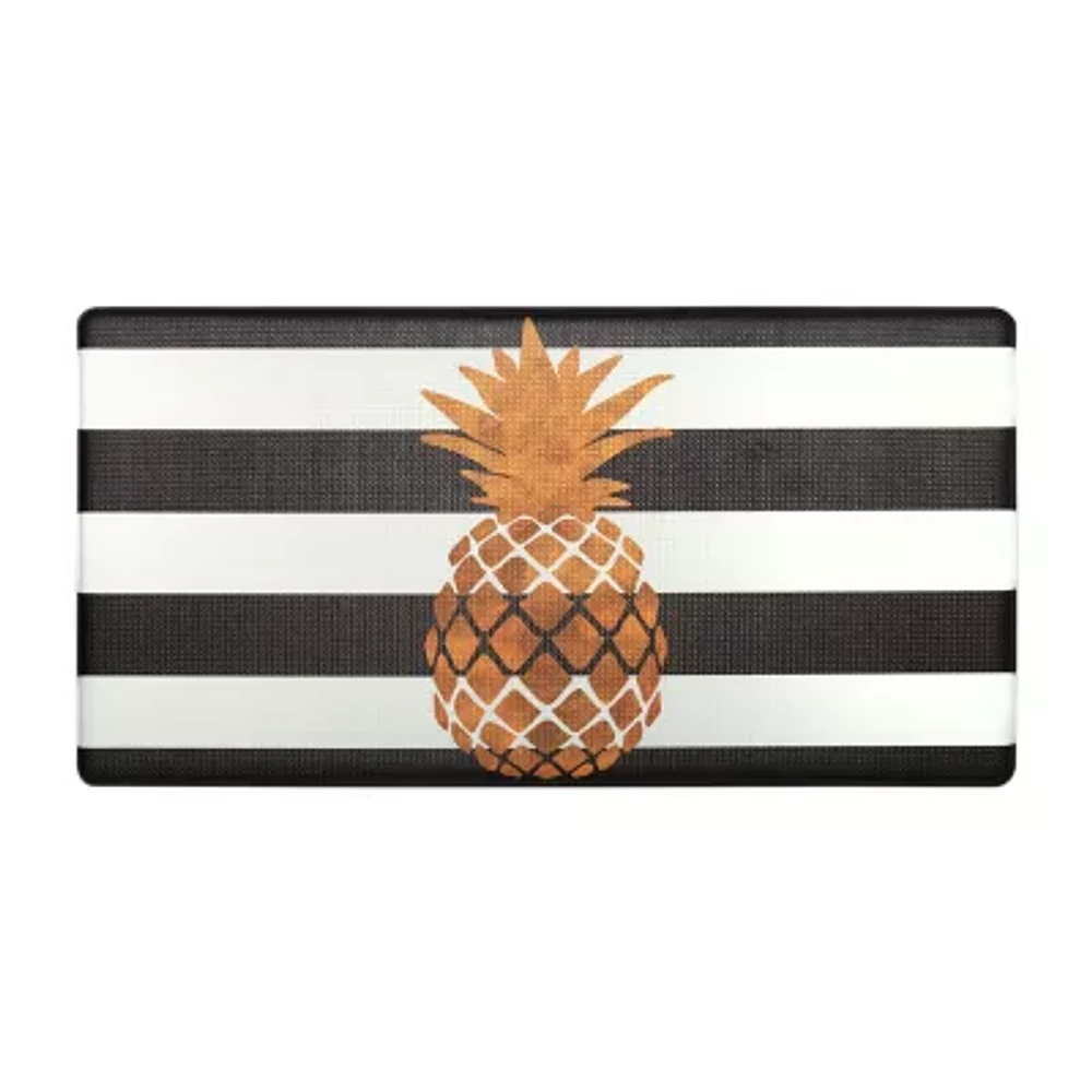 Nicole Miller Pineapple Novelty 20" X 39" Indoor Rectangular Kitchen Mat