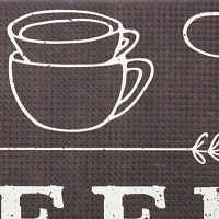 Nicole Miller Coffee Words 20" X 39" Indoor Rectangular Kitchen Mat