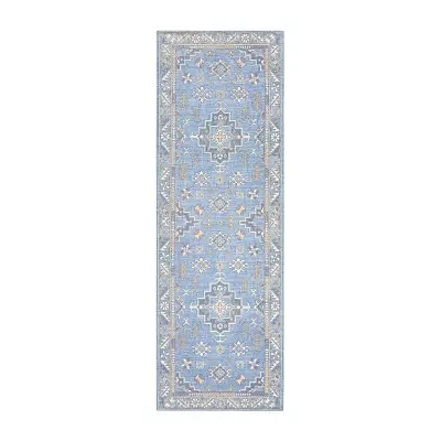 Town And Country Livie Medallion Washable 24" X 72" Indoor Rectangular Runner