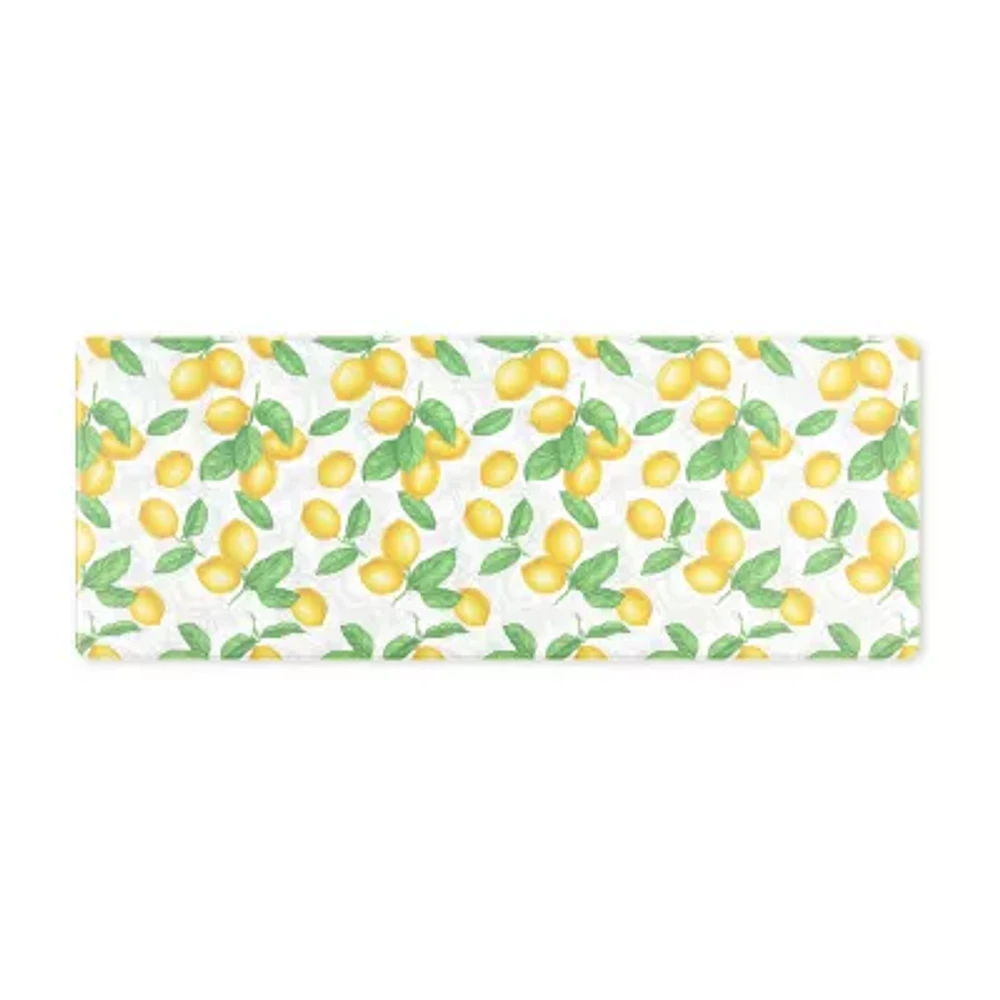 Martha Stewart Lots Of Lemons Floral Indoor Rectangular Kitchen Mat