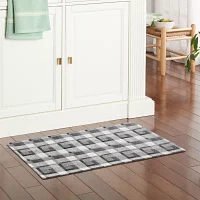 Martha Stewart Owens Air 20" X 36" Plaid Indoor Rectangular Kitchen Mat