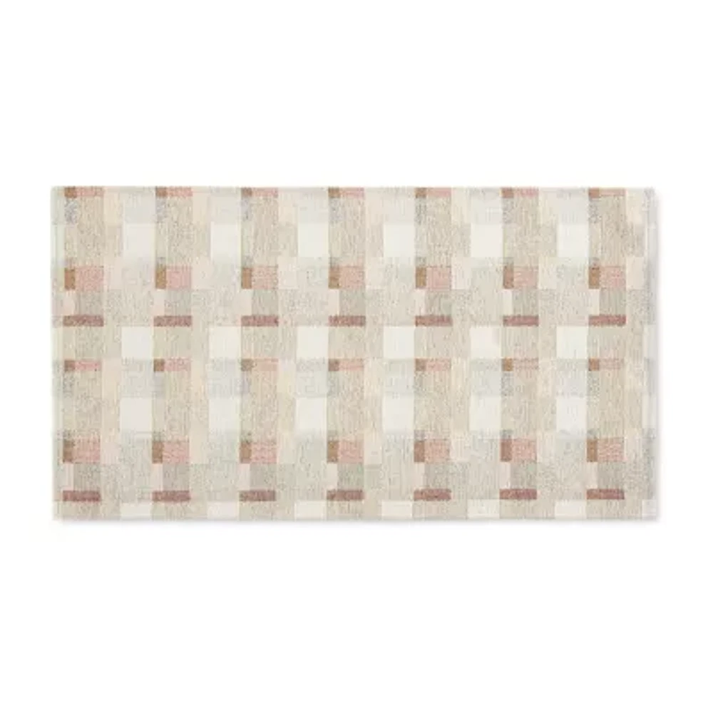Martha Stewart Owens Air 20" X 36" Plaid Indoor Rectangular Kitchen Mat