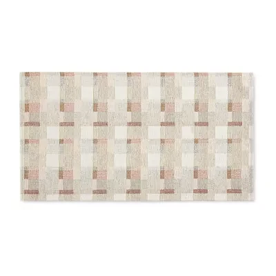 Martha Stewart Owens Air 20" X 36" Plaid Indoor Rectangular Kitchen Mat