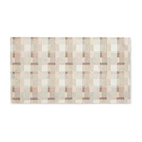 Martha Stewart Owens Air 20" X 36" Plaid Indoor Rectangular Kitchen Mat