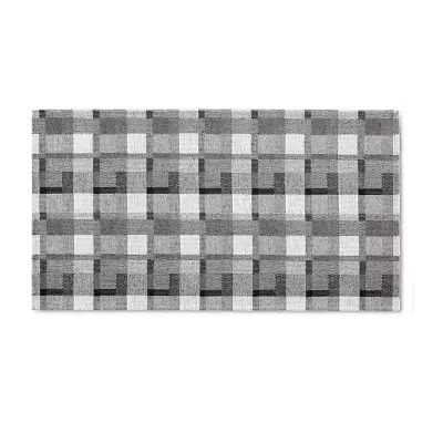 Martha Stewart Owens Air 20" X 36" Plaid Indoor Rectangular Kitchen Mat