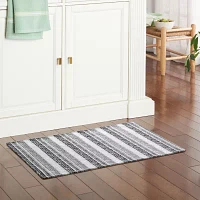 Martha Stewart Ticking Air 20" X 36" Stripe Indoor Rectangular Kitchen Mat