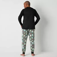 North Pole Trading Co. Mens Tall Microfleece Crew Neck Long Sleeve 2-pc. Matching Family Pant Pajama Set