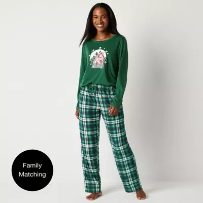 North Pole Trading Co. Womens Tall Crew Neck Long Sleeve Matching Family Pant Pajama Set