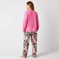 North Pole Trading Co. Womens Tall Crew Neck Long Sleeve 2-pc. Matching Family Pant Pajama Set