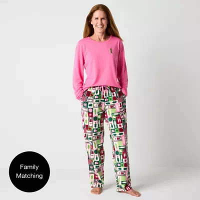 North Pole Trading Co. Womens Tall Crew Neck Long Sleeve 2-pc. Matching Family Pant Pajama Set