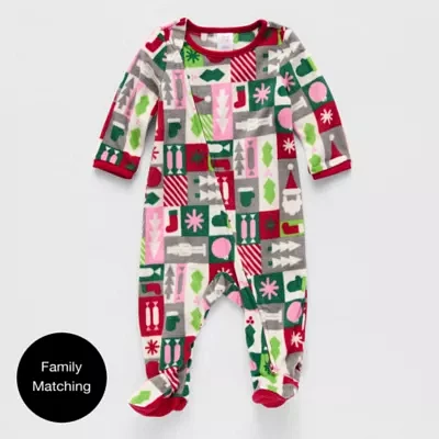 North Pole Trading Co. Unisex Microfleece Footed Pajamas Long Sleeve Crew Neck