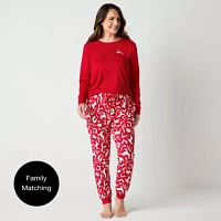 North Pole Trading Co. Womens Tall Crew Neck Long Sleeve 2-pc. Matching Family Pant Pajama Set