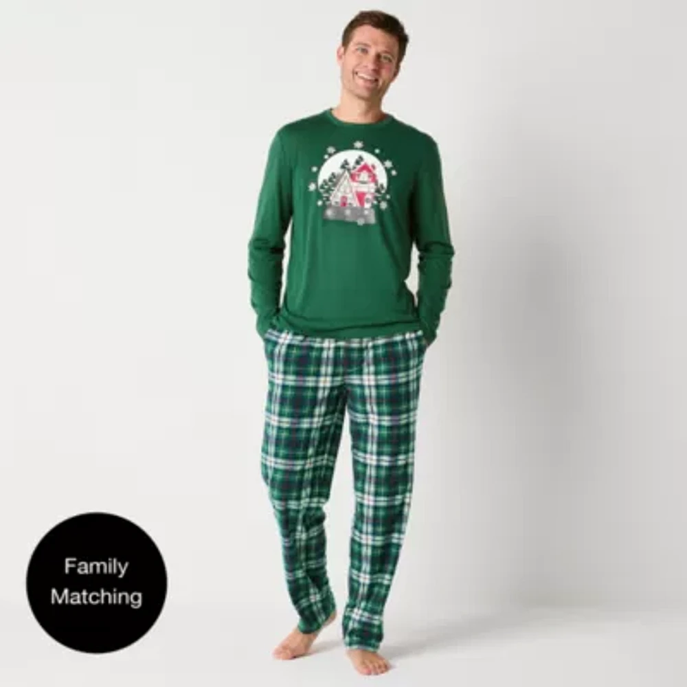 North Pole Trading Co. Mens Tall Crew Neck Long Sleeve 2-pc. Matching Family Pant Pajama Set