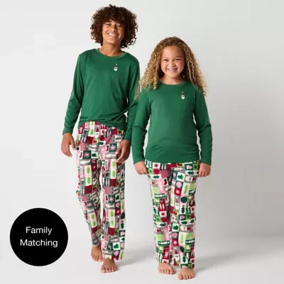 North Pole Trading Co. Little & Big Unisex Microfleece 2-pc. Christmas Matching Family Pajama Set