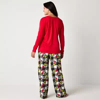 Womens Dr. Seuss Grinch Crew Neck Long Sleeve 2-pc. Matching Family Pant Pajama Set