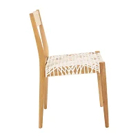 Pranit Dining Chair with Woven Leather Seat - Set of 2