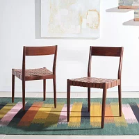 Eluned Dining Chair with Basket Woven Seat - Set of 2
