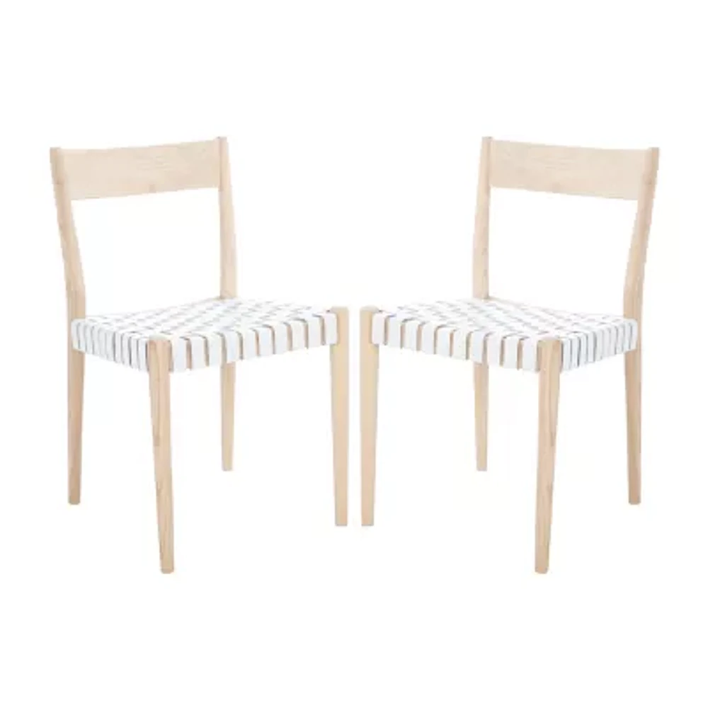 Eluned Dining Chair with Basket Woven Seat - Set of 2