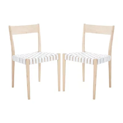 Eluned Dining Chair with Basket Woven Seat - Set of 2