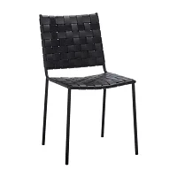 Wesson Leather Basket Woven Dining Chair - Set of 2