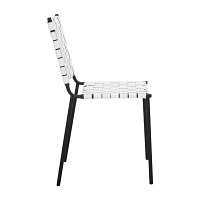 Wesson Leather Basket Woven Dining Chair - Set of 2