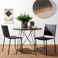 Wesson Leather Basket Woven Dining Chair - Set of 2