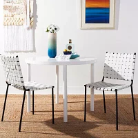 Wesson Leather Basket Woven Dining Chair - Set of 2