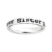 Personally Stackable Sterling Silver "Sister" Ring