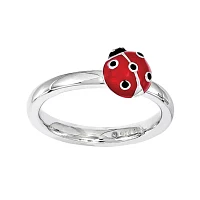 Personally Stackable Sterling Silver Ladybug Ring