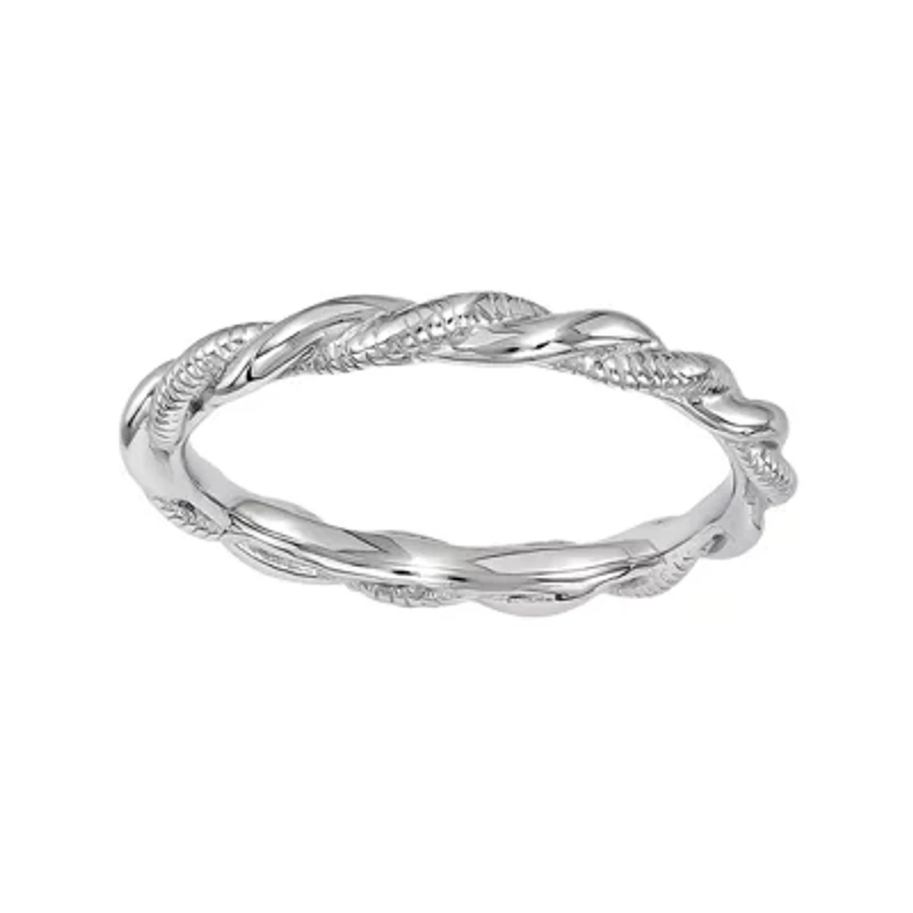 Personally Stackable Sterling Silver Twisted Ring