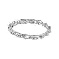 Personally Stackable Sterling Silver Twisted Stackable Ring