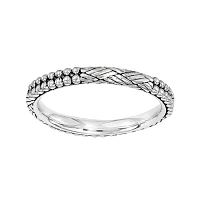 Personally Stackable Sterling Silver Antique Patterned Ring