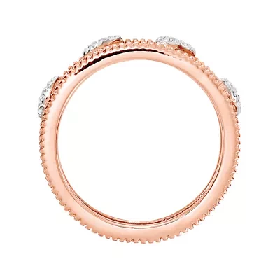 Personally Stackable Diamond-Accent 18K Rose Gold Over Sterling Silver Ring