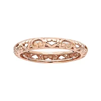 Personally Stackable 18K Rose Gold Over Sterling Silver Carved Ring