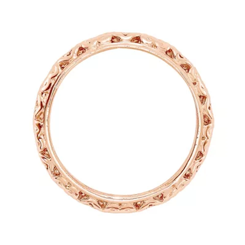 Personally Stackable 18K Rose Gold Over Sterling Silver Carved Ring