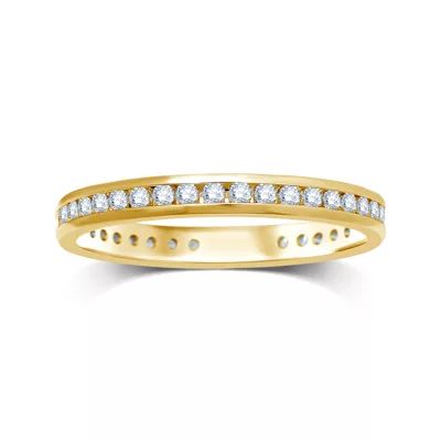 1/2 CT.T.W. Natural Diamond 14K Yellow Gold Eternity Wedding Band