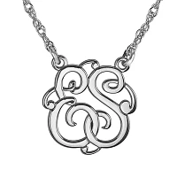 Personalized 15mm Monogram Initials Pendant Necklace