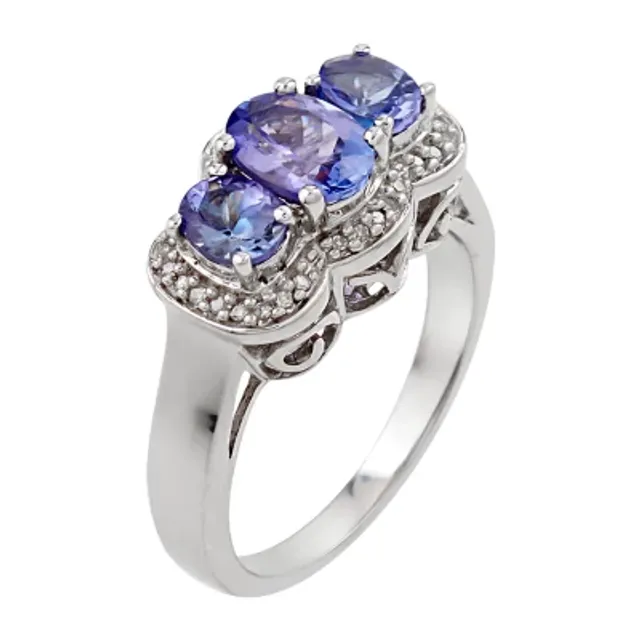 FINE JEWELRY Womens Genuine Purple Tanzanite & Amethyst Sterling Silver  Cocktail Ring | Green Tree Mall