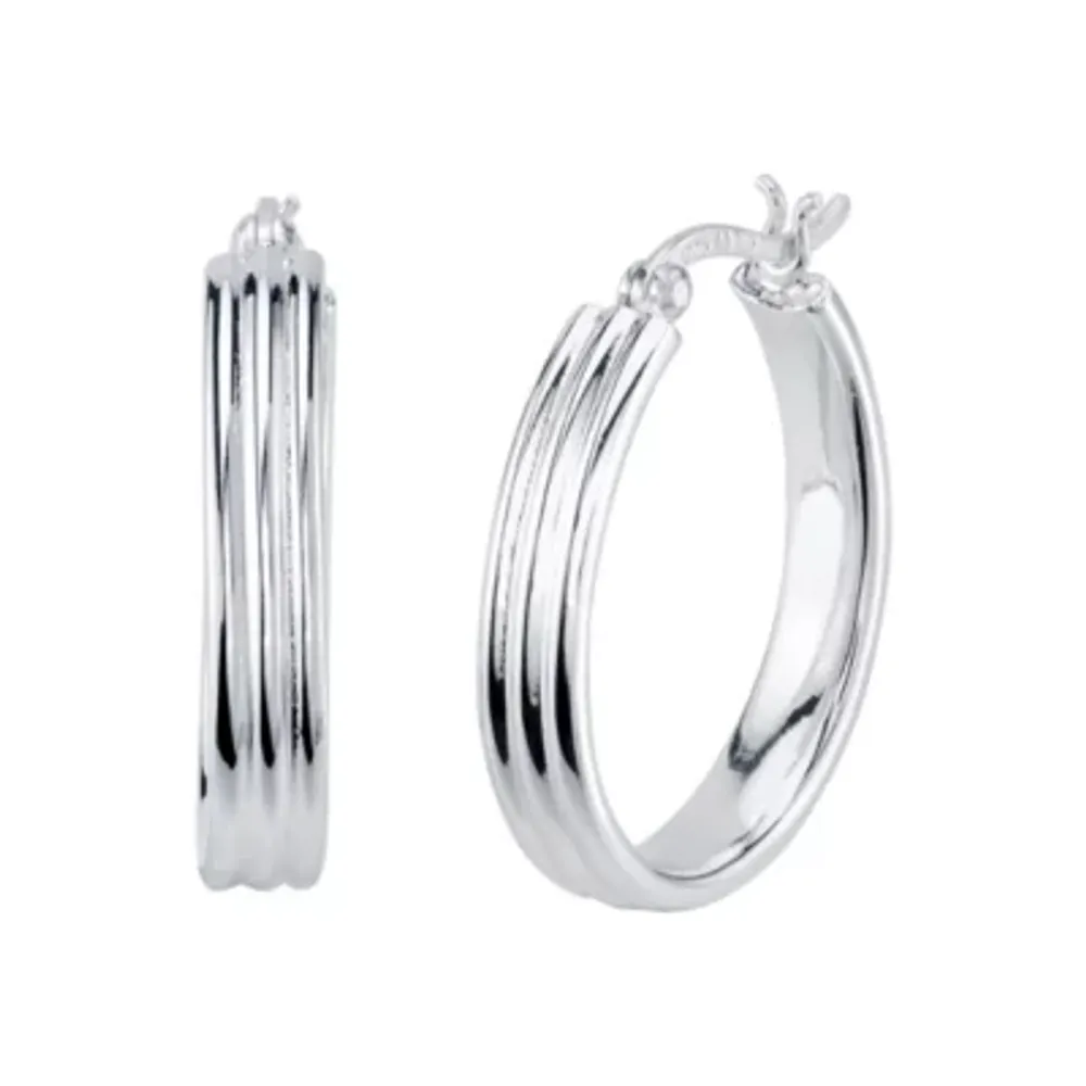 Sterling Silver 26mm Hoop Earrings