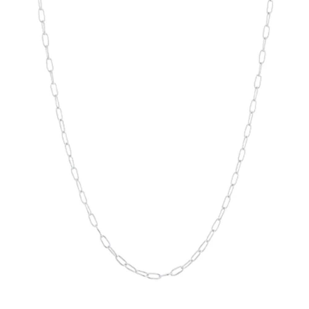 Silver Treasures Sterling Silver 18 Inch Paperclip Chain Necklace