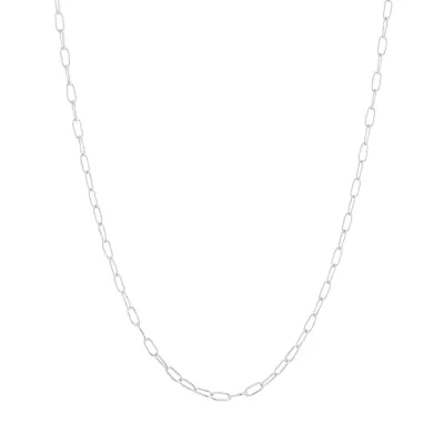 Silver Treasures Sterling Silver 18 Inch Paperclip Chain Necklace