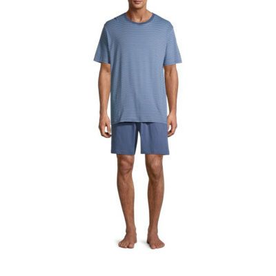 Hanes Mens Short Sleeve Crew Neck 2-pc. Shorts Pajama Set