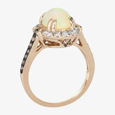 Le Vian Grand Sample Sale® Ring featuring 1  1/5 cts. Neopolitan Opal™, 1/4 Chocolate Diamonds® , 1/3 Nude Diamonds™  set 14K Strawberry Gold®