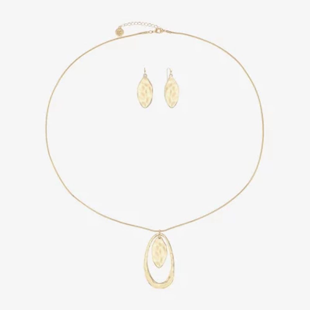 Liz Claiborne Orbital Pendant Necklace And Drop Earring 2-pc. Jewelry Set