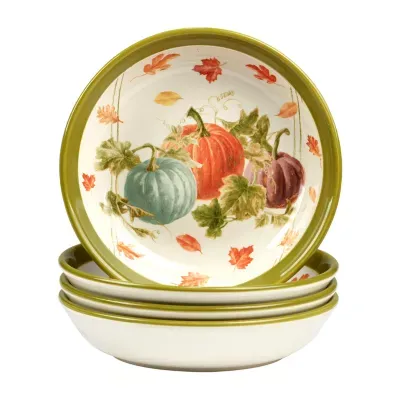 Certified International Autumn Harvest 4-pc. Earthenware Soup Bowl