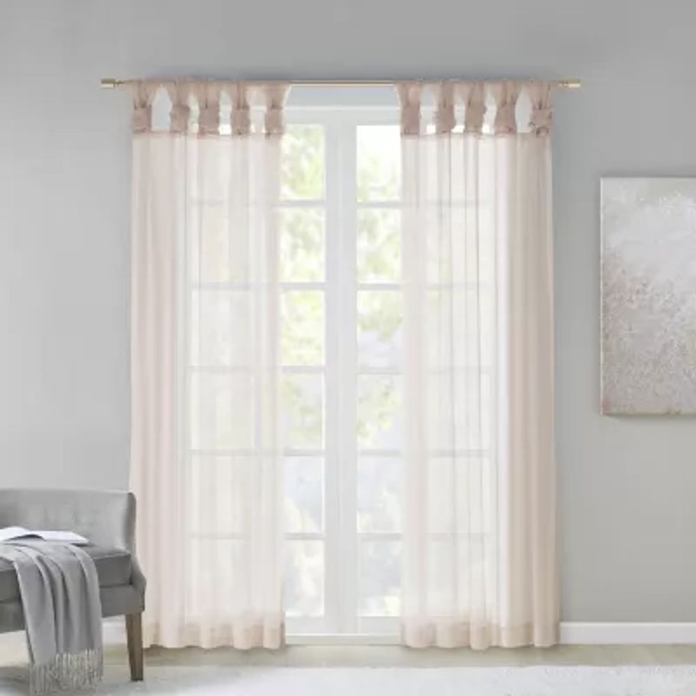 Madison Park Elowen Sheer Tab Top Set of 2 Curtain Panel