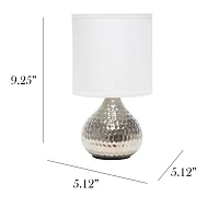 All the Rages Simple Designs Mini Hammered Table Lamp