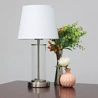 All the Rages Simple Designs Encased Metal And Clear Table Lamp