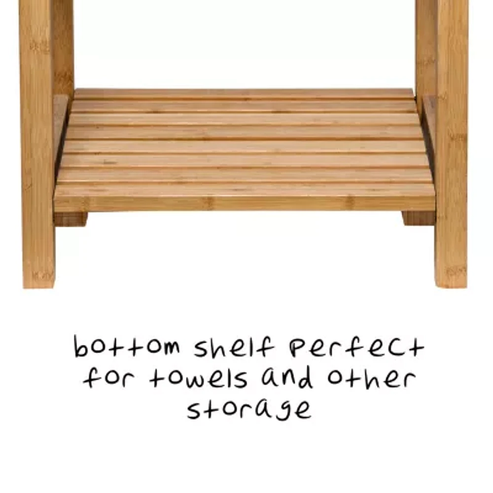 Honey Can Do Natural Bamboo Spa Storage Bench